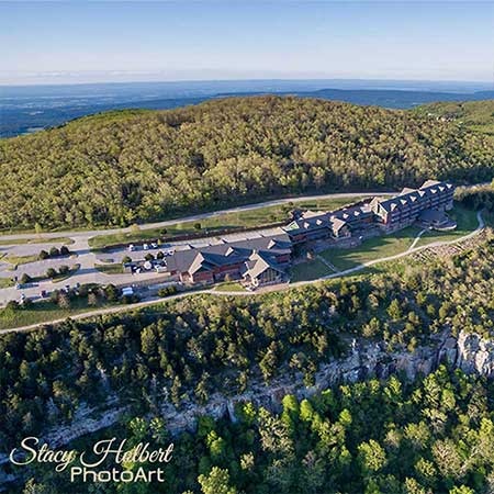 Arial view of Mt. Magazine Lodge