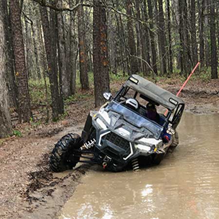 Rock crawler stuck in mud